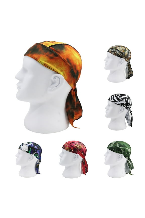 Men Cooling Helmet Liner - Do Rag/Dew Rag Skull Cap Beanie - Pirate Hat Bandana & Motorcycle Head Wrap r