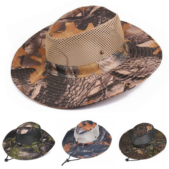 Ludlz Men Women Sunscreen Cooling Hat Mesh Cap Heatstroke Protection Camo Cap Wide Brim Sun Hat UV Protection