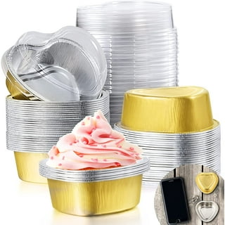 100-Pack Gold Aluminum Foil Cupcake Liners, 2.75x1.5-Inch Gold Colored Baking  Cups for Muffins and Baked Desserts, Small Goodie Containers for Loose Nuts  and Candies 