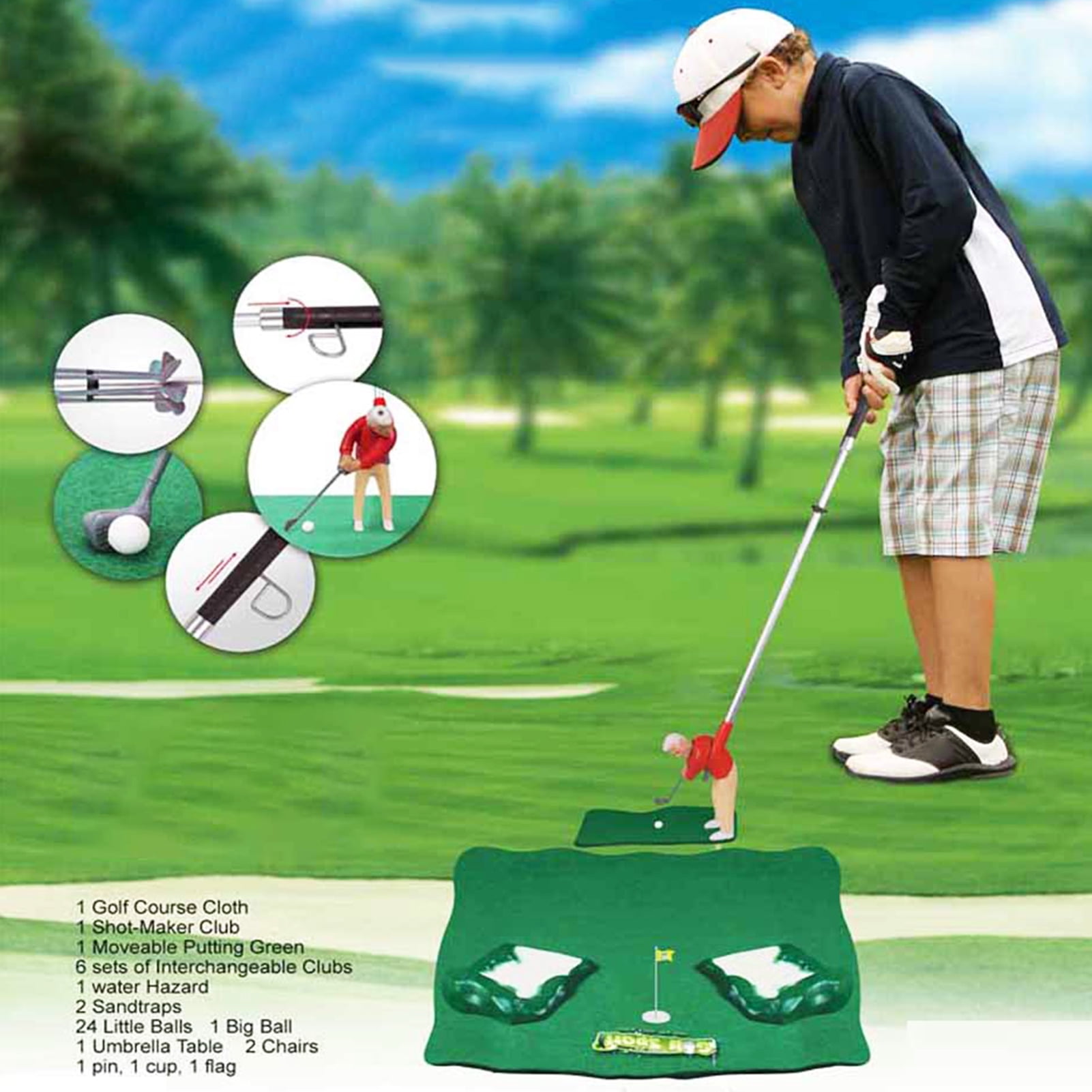 HHZZXCDH Toilettengolf Geschenk Set Lustiges Mini Golf Geschenke für Männer  Mit Puttingmatte, Golfgeschenkartikel Golf Zubehör : : Sport &  Freizeit
