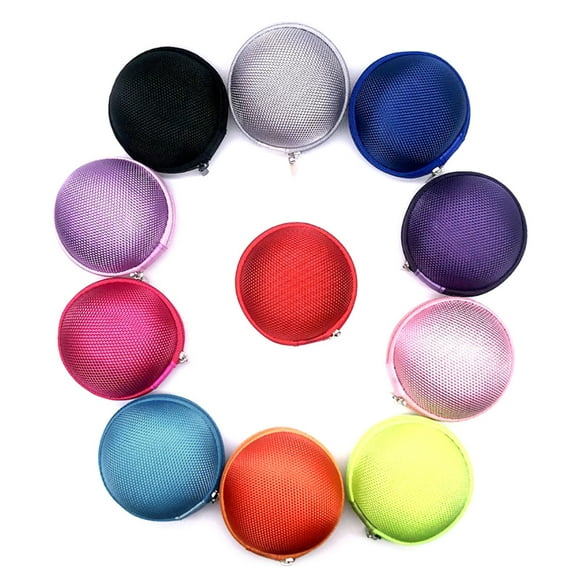 Ludlz Mini Portable Round Earphone Carrying Case Mini Pouch Storage for Smartphone Earphone Bluetooth Headset Storage Bags, USB Cable Storage Bag Carrying Case Pouch