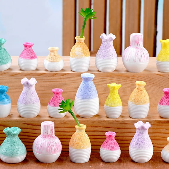 Ludlz Miniature Vase Multi-use Handmade Resin Flower Mini Vase for Garden
