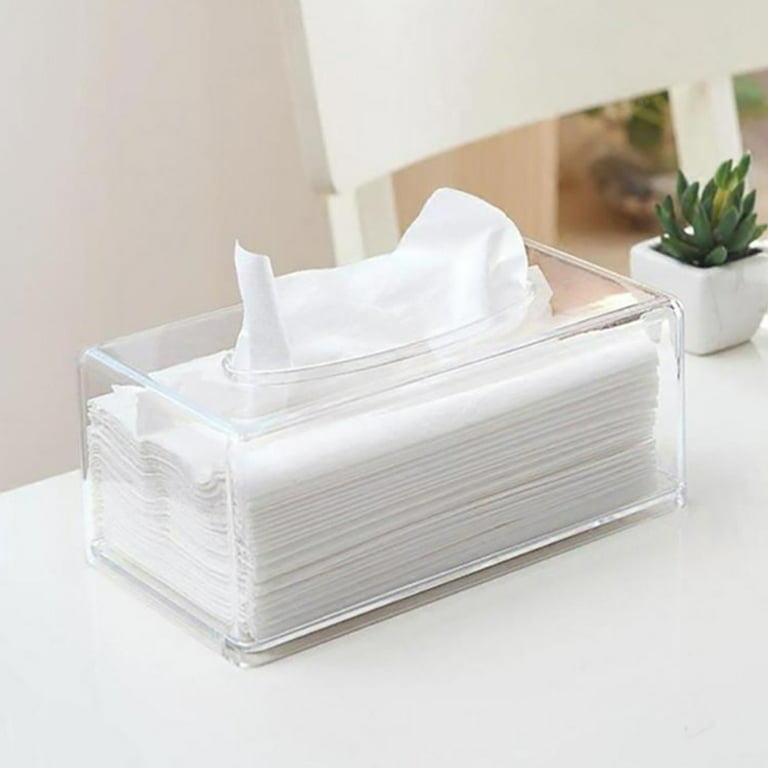 Cube Acrylic Counter Top Tissue Dispenser Box Facial Napkin Home