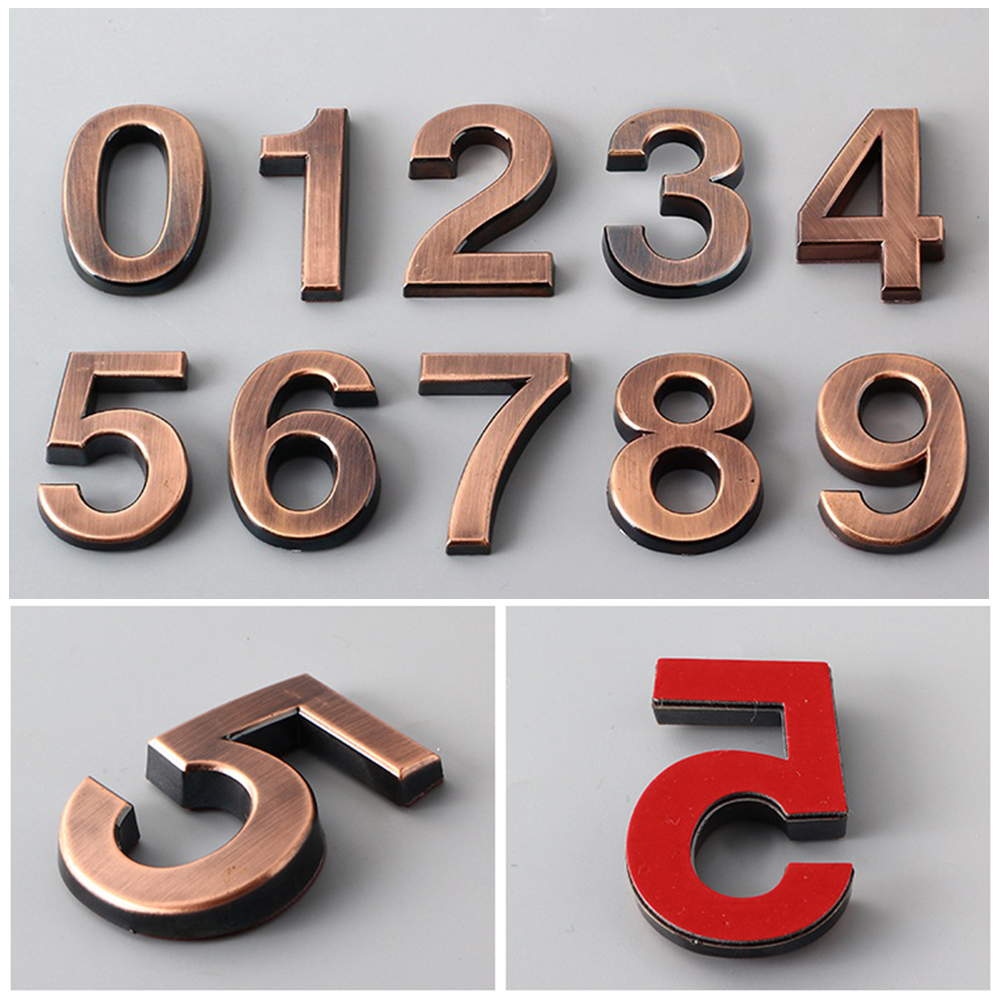 Ludlz Modern House Numbers - 0-9 Modern House Door Plaque Address Arabic Number Digit Plate Sign Decoration - Contemporary Home Address - Sign Plaque - Door Number - image 1 of 7