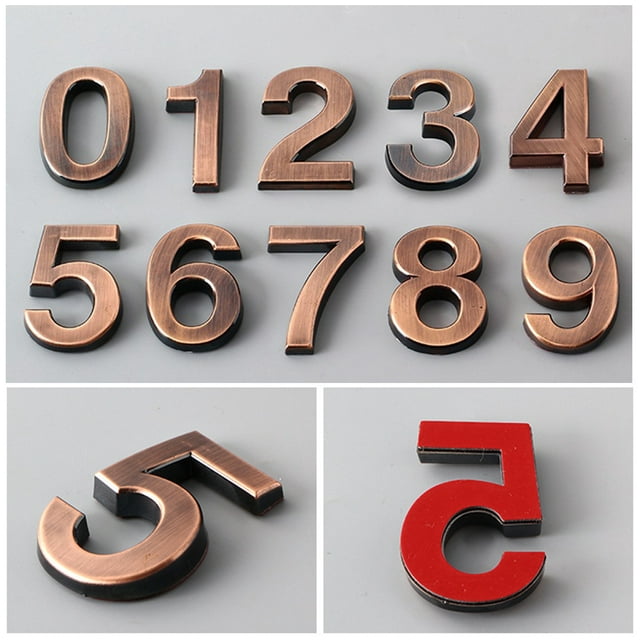 Ludlz Modern House Numbers - 0-9 Modern House Door Plaque Address Arabic Number Digit Plate Sign Decoration - Contemporary Home Address - Sign Plaque - Door Number