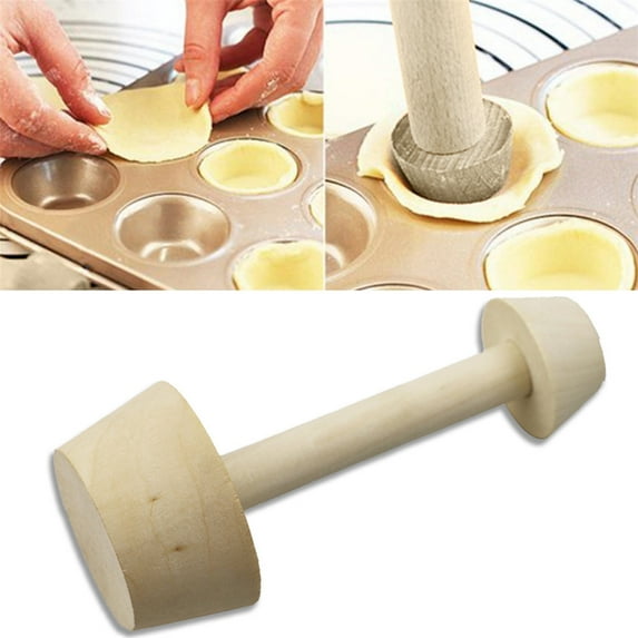 Ludlz Mold Double Side Wooden Egg Tart Mould DIY Cake Pastry Pusher Kitchen Baking Tools