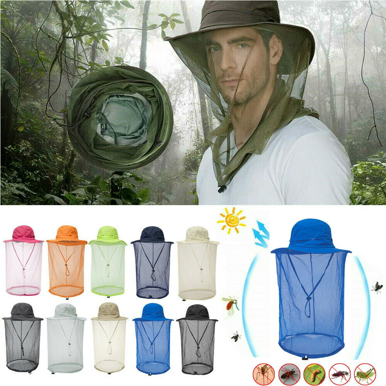 Ludlz Mosquito Head Net Hat, Wide Brim Sun Hat with Mosquito Head Net for  Outdoor Fishing Hunting Camping,Men Women Cap Away from Insect and Bug