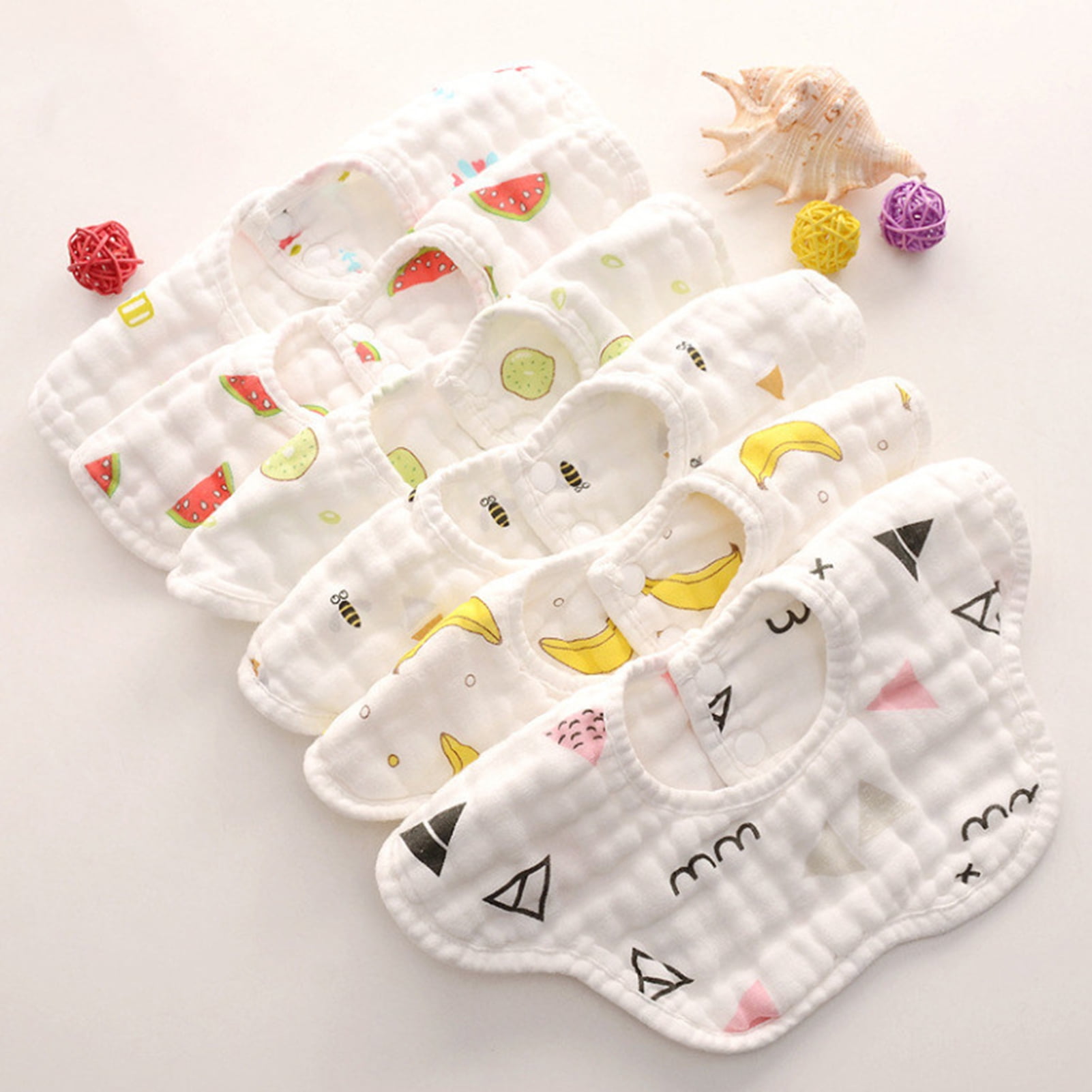 Ludlz Muslin Bibs Baby Bandana Drool Bibs 360 Bibs for Boys Girls