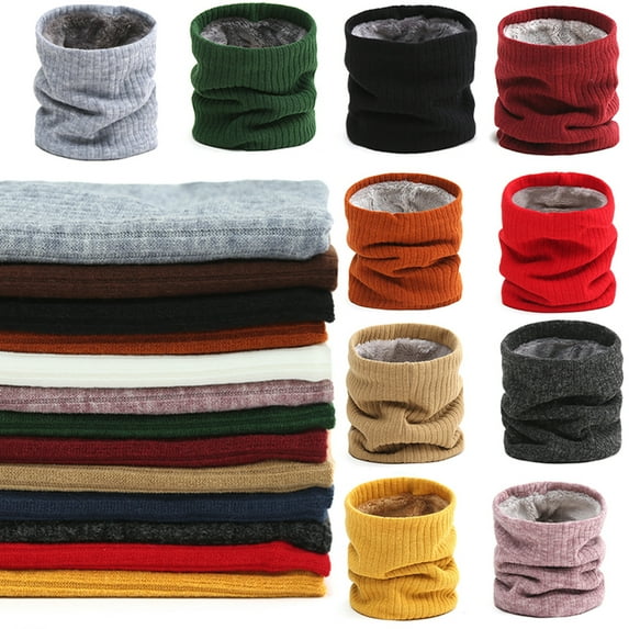 Ludlz Neck Warmer Winter Warm Scarf Double-Layer Thick Fleece Windproof Scarves Gifts for Women Men