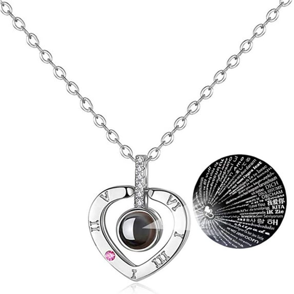 Ludlz Necklace That Says I Love You in 100 Languages 100 Different Ways Rose Gold I Love You Necklace in 100 Languages Xmas Gift V-Day Present Necklaces for Girlfriend Wife Lover