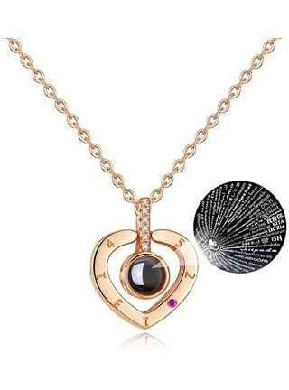 Necklace that says i online love you in 1000 languages