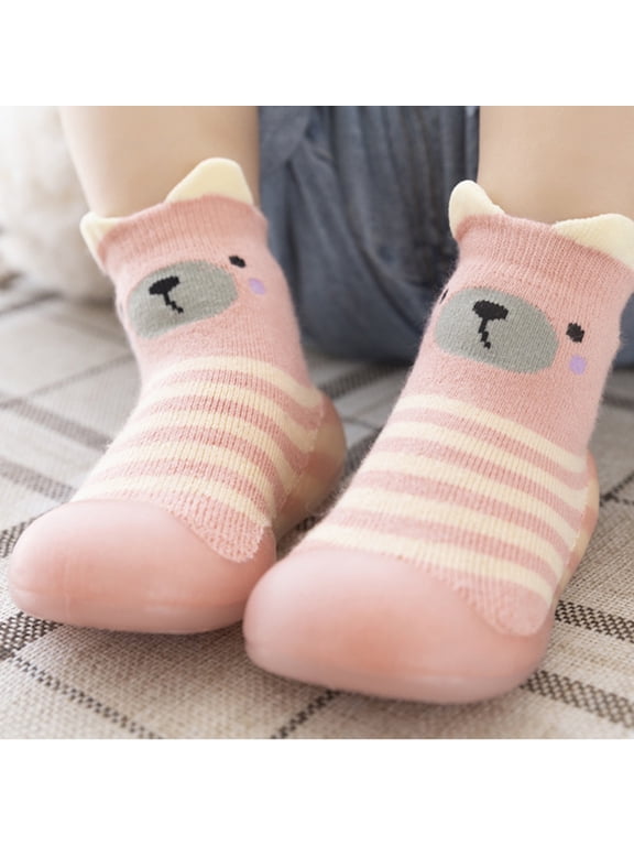 Ludlz Non Slip Toddler Socks Grips Baby Girls Boys Anti Skid High Top Shoes Soft Sole Socks Infant Kids Autumn Winter Thick Warm Baby Anti Slip Floor Socks
