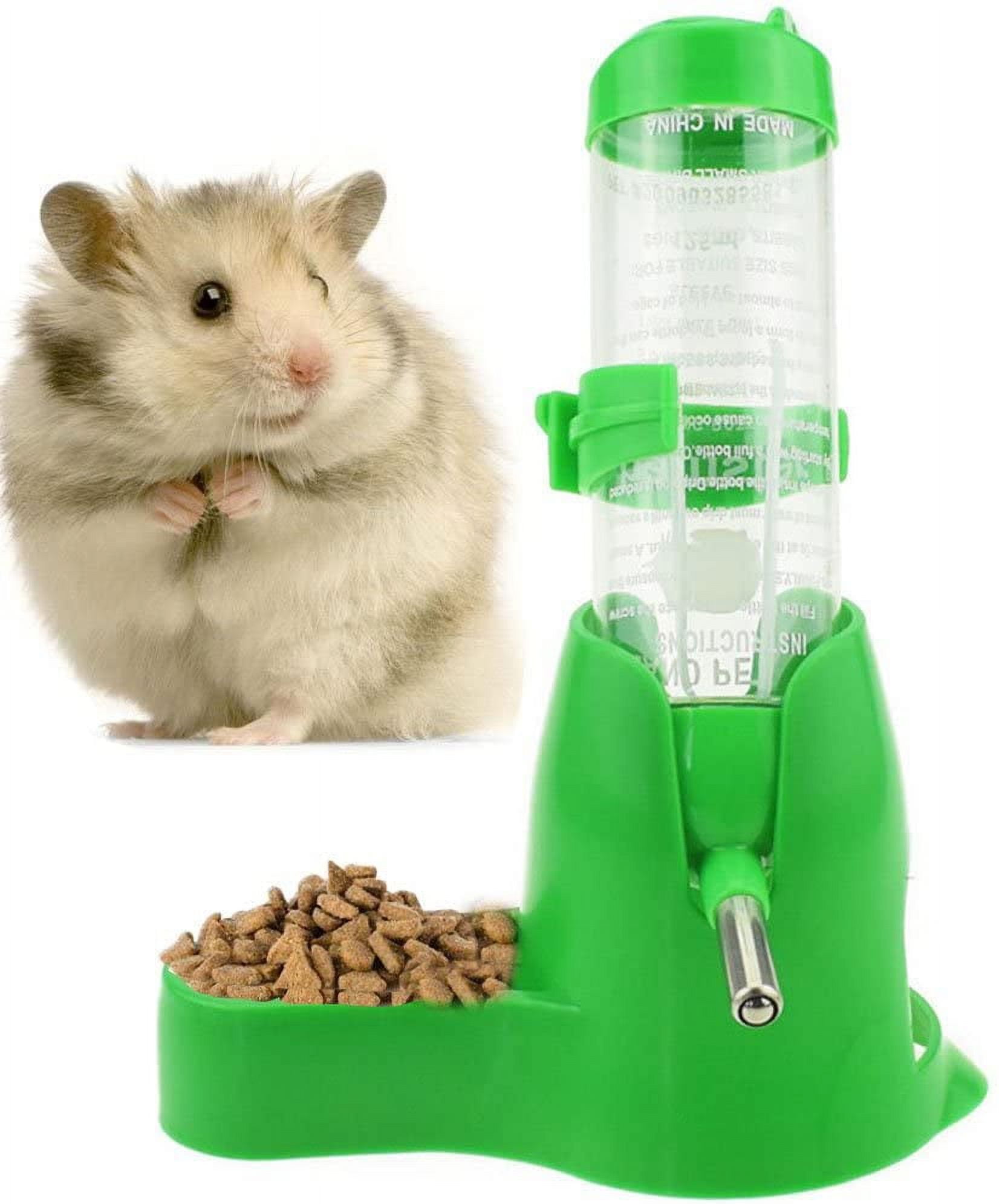 Ludlz Pet Drinking Bottle with Food Container Base Hanging Water