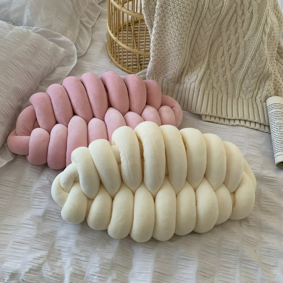 Ludlz Pillow Cushion Super Soft Solid Color Creative Shape Breathable Wide Application Decorative Spandex Ultra-Thick Bed Sofa Cushion Lumbar Pillow Home Supplies