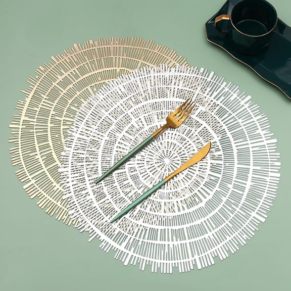 Ludlz Placemats Non-Slip Heat Insulation Creative Hollow Out Design Japanese Style Lacewood Grain Table Mats
