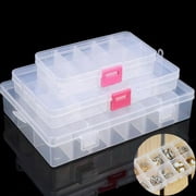DUONER Plastic Bead Organizer Box with Dividers Adjustable Clear
