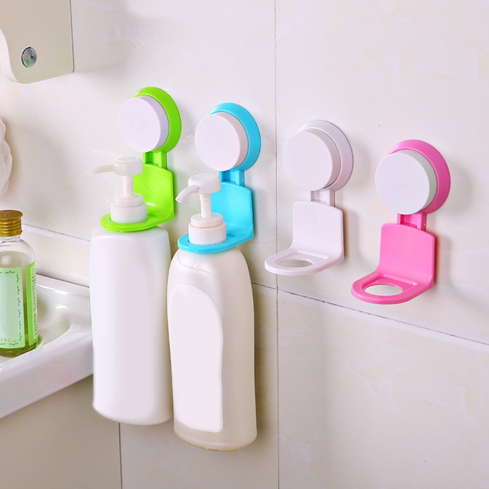 4pcs Adhesive Spray Bottle Holder 6x6cm Wall Hooks Toothpaste Shower Gel  Shampoo