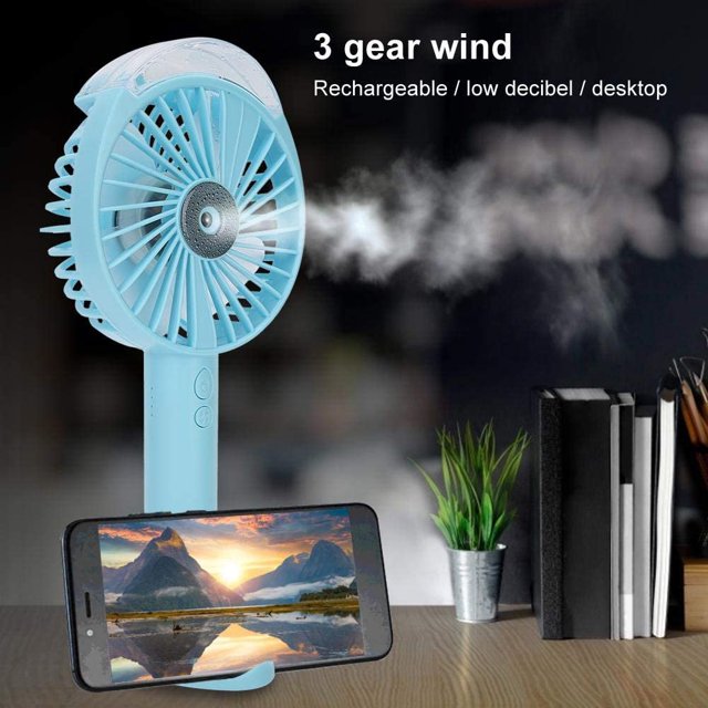 Ludlz Portable Handheld Misting Fan Rechargeable Personal Cooling Fan