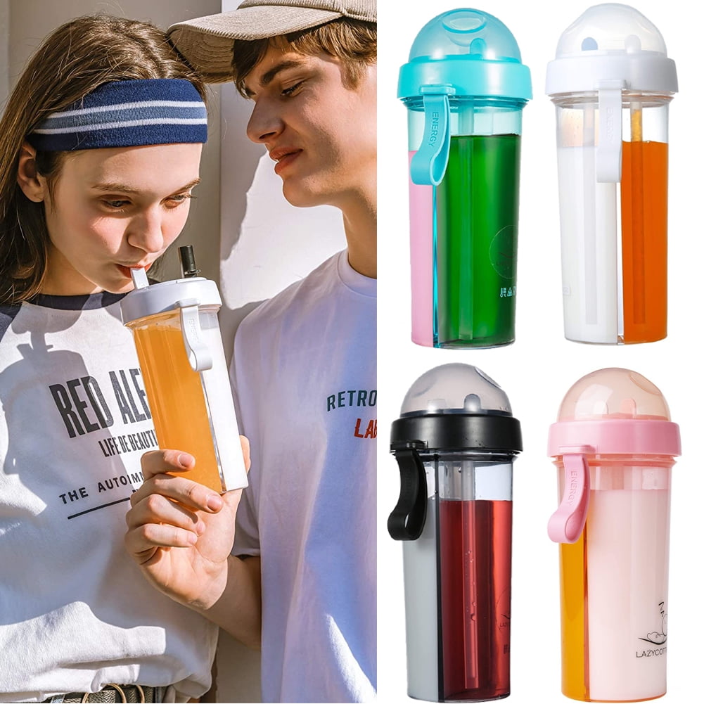 Portable Double Straw Independent Drink 2-in-1 Leak-Proof Kid Cup