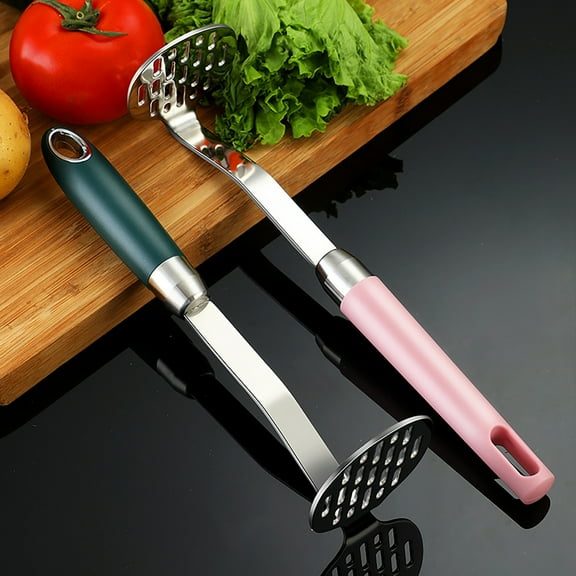 Ludlz Potato Masher Heavy Duty Fine Mesh Thickened Stainless Steel Manual Press Baby Food Crusher Kitchen Tool