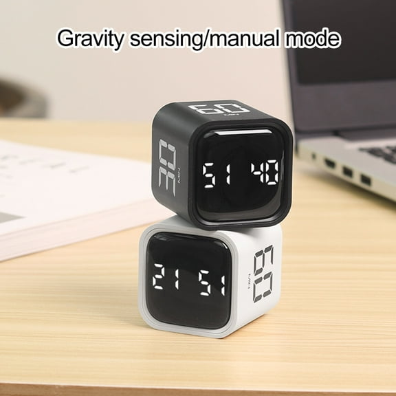 Ludlz Productivity Cube Timer Sensor Flipping LED Display 4 Preset Time Dual Modes Time Management Countdown Cooking Student Study Mini Digital Timer