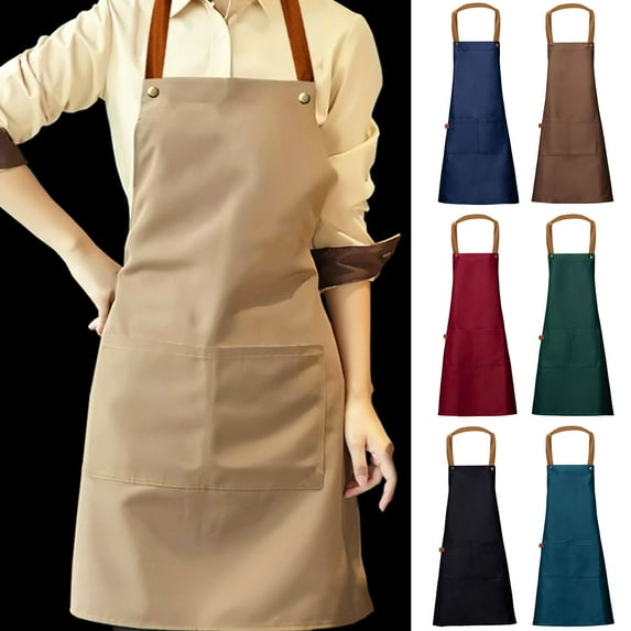 Ludlz Professional Kitchen Apron for Men Women Waterproof Dustproof Adjustable Neck Apron Ideal for Cafes Salons Beauty Nail Work