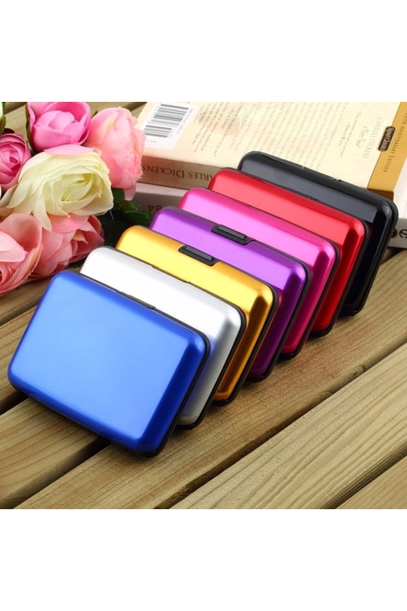 RFID Blocking Credit Card Protector Aluminum ID Case Hard Shell Business Card Holders Metal Wallet for Men or Women
