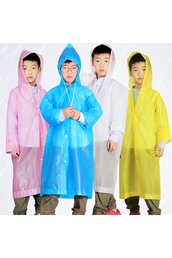 Rain Ponchos Family Pack | Emergency Raincoat Drawstring Hood Poncho for Children and Adults | Lightweight Reusable or Disposable Waterproof Drawstring Hooded Buttons Poncho