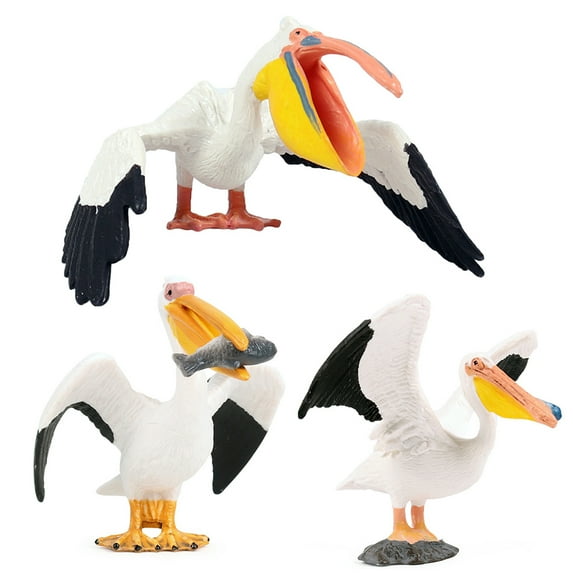 Ludlz Realistic Pelican Bird Model Wild Animal Figurine Handmade Craft Education Toy