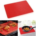 thumbnail image 1 of Ludlz Red Pyramid Pan Nonstick Silicone Baking Mat Mould Cooking Mat Oven Baking Tray, 1 of 2