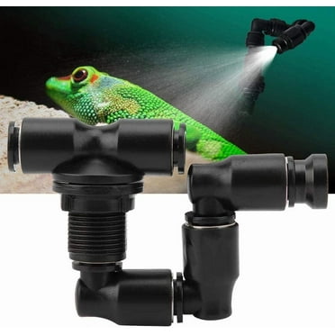 Ludlz Reptiles Fogger Mist Sprinkler Adjustable Reptile Forest Super Fogger Mist System Black Pet Cooling System for Rainforest Tank