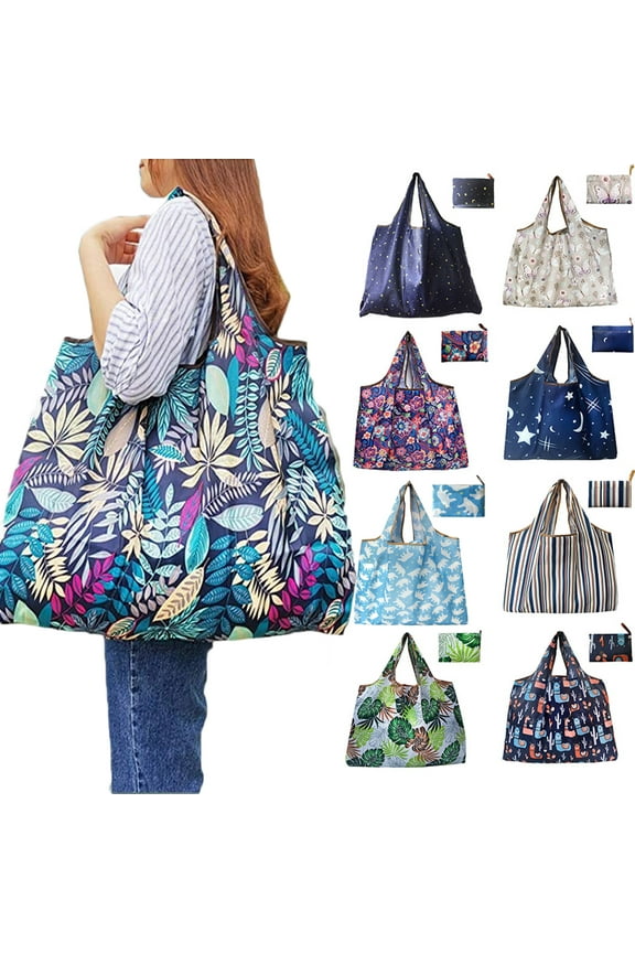 Reusable Grocery Bag Large Shopping Bag, Foldable Grocery Tote Bag, Machine Washable Eco-Friendly Durable Lightweight