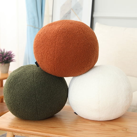 Ludlz Round Pillow Throw Pillow Ball Extra-Soft Fully Filled Minimalist Modern Bedroom Decorative Pillow Cushion