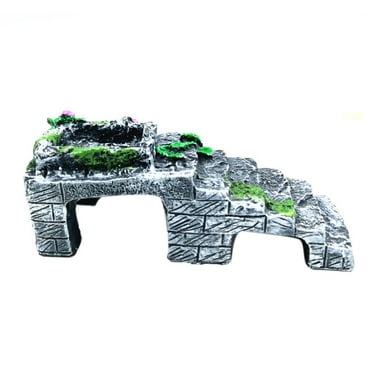 Ludlz Shale Step Ledge for Aquariums Terrariums, Adds Hiding Spots, Swim Throughs, Basking Ledges for Fish, Reptiles, Amphibians, and Small Animals