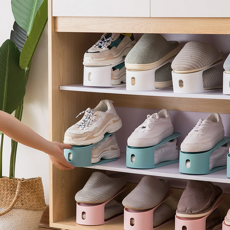 1pc Random Color Space-saving Double-layer Shoe Storage Rack Shoe Holder Cabinet  Organizer For Sneakers, Flip-flops, Sandals