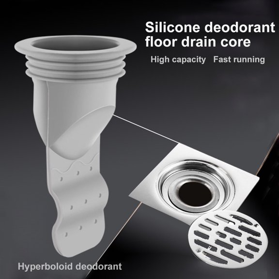 Ludlz Shower Floor Drain Backflow Preventer, Waterless Trap Seal, One Way Drain Valve Sewer Core Metal Silicone Round Shape Deodorant Floor Drain Seal Check Valve for Bathroom