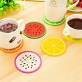 thumbnail image 1 of Ludlz Silicone Drink Coasters Set of 1/5, Jelly Color Fruit Shape Non-Slip Cup Coasters, Heat Resistant Cup Mate, Soft Coaster for Tabletope Protection, Furniture from Damage, 1 of 8