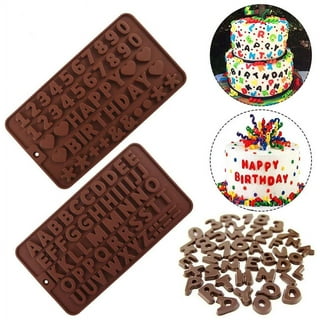 Chocolate Molds Silicone, Letter Molds for Chocolate, Edible Letter Number  for Cake Decorating, Letter Alphabet Heart Molds