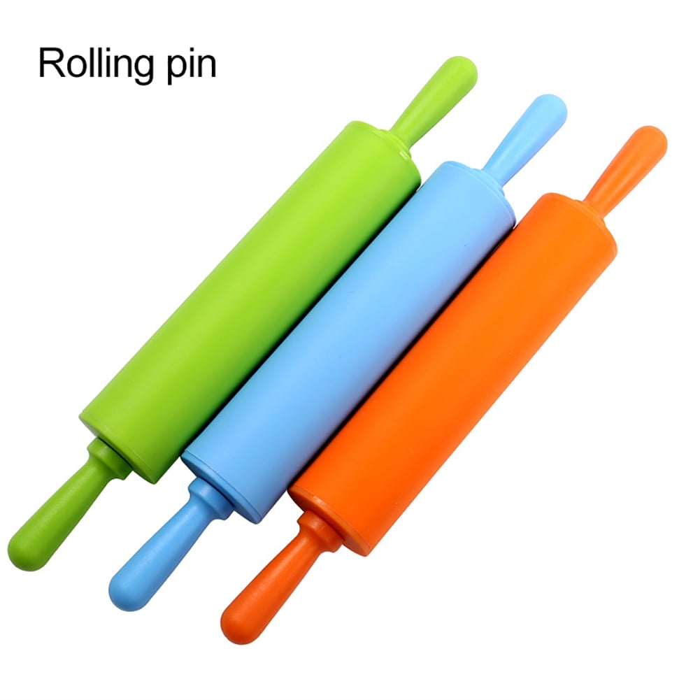 Ludlz Silicone Rolling Pin - Dough Roller for Pizza, Cookie with Wooden Handle & Nonstick Surface - Rolling Pins for Baking Non-stick Dough Cookie Biscuit Pizza Roller Baking Tool