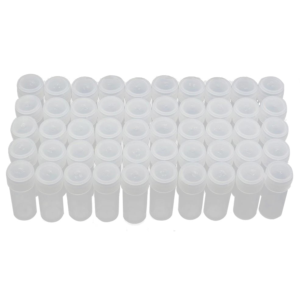 5/20/50PCS 5ml Plastic Sample Bottle Small Bottle Test Tube Mini Bottles  Storage Containers White