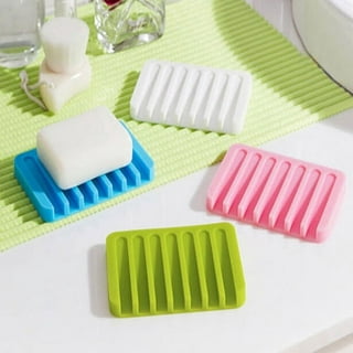 2PCS Drain Silicone Soap Box Deflecting Soap Dish Non Slip Soap Mat  Bathroom Supplies Soft Rubber Soap Holder Retractable Drying Rack with  Shelves