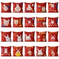 thumbnail image 1 of Ludlz Square Soft Detachable Lightweight Decorative Pillowcase Cartoon Rabbit Pattern New Year Cushion Cover Home Decor, 1 of 8