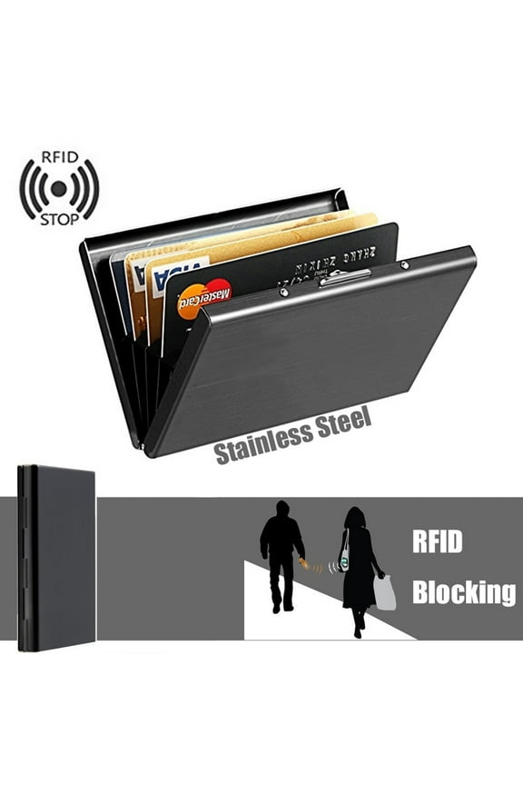 Stainless Steel Business ID Credit Card Holder RFID Blocking Protector Case Box