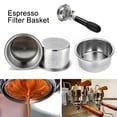 thumbnail image 1 of Ludlz Stainless Steel Coffee Filter, Double Cup Coffee 51mm Single Wall non-pressurized Porous Filter Basket Coffee Machine Filter Cup Bowl for Delonghi EC5 EC7 EC9, 1 of 7