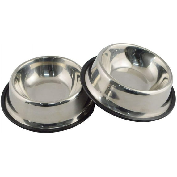 Ludlz Stainless Steel Dog Bowl with Rubber Base for Small/Medium/Large Dogs, Pets Feeder Bowl and Water Bowl Perfect Choice