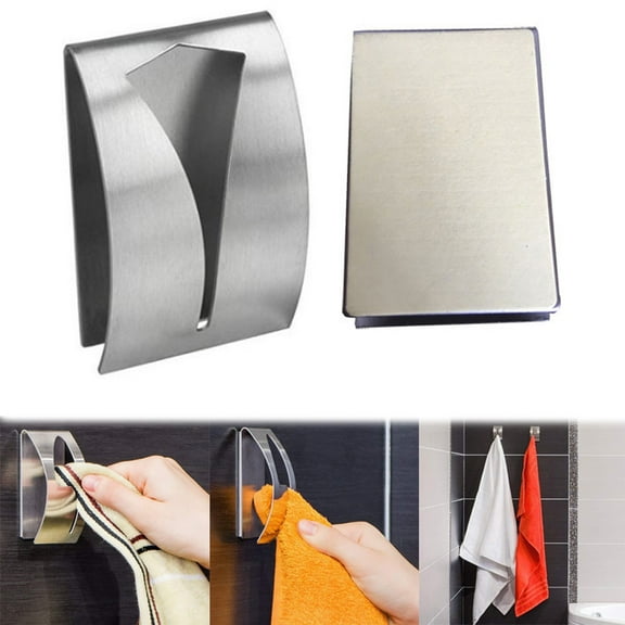 Ludlz Stainless Steel Kitchen Storage Rail Bathroom Towel Hanger Wall Mount Holder