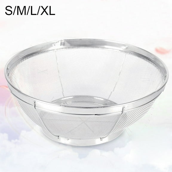 Ludlz Stainless Steel Mesh Net Strainer Basket Colander to Strain, Rinse, Fry, Steam or Cook Vegetables & Pasta Kitchen Rice Sieve Washing Bowl Food Vegetables Cleaning Strainer Drain Basket