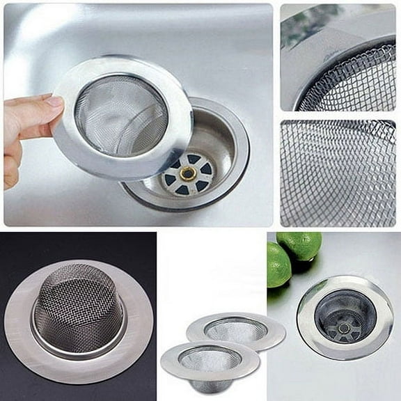 Ludlz Stainless Steel Slop Basket Filter Trap, Mesh Metal Sink Strainer,Perfect for Kitchen Sink/Bathroom Bathtub Wash basin Floor drain balcony Drain Hole
