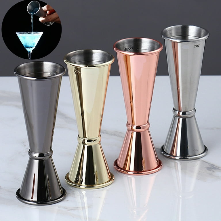 Cocktail Fixture, 1 Oz/2 Oz Glass Measuring Glass, Stainless Steel