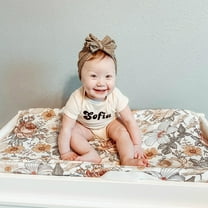 Ludlz Stretch Fitted Bassinet Sheet Cradle Sheets for Bassinet Pad/Mattress, Unisex Boys Girls,Ultra Soft,Cradle Sheets Flower Print Removable Blend Fabric Mattress Changing Pad Cover